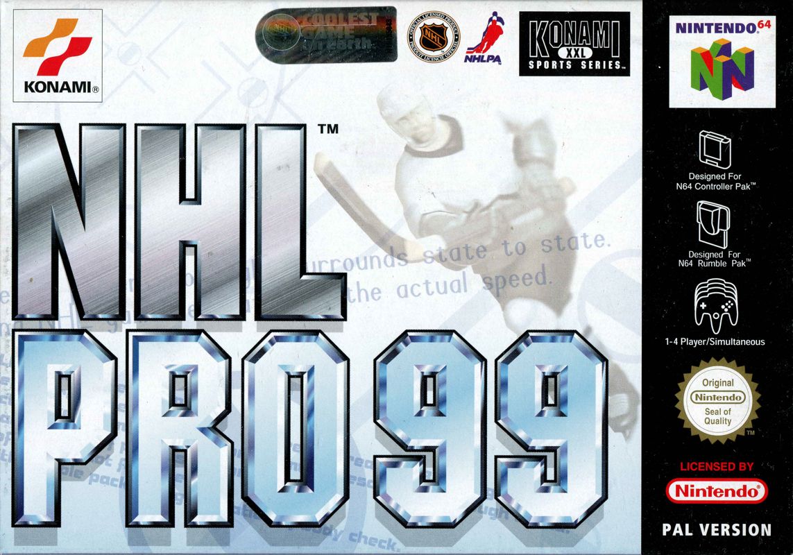 NHL Blades of Steel '99 box art for Nintendo 64